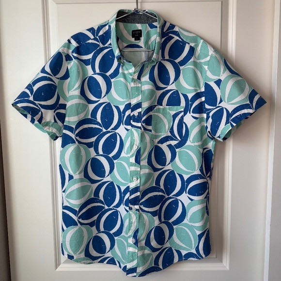 J.Crew Men's Patterned Short Sleeve Button-Down Shirt - Size XL - Picture 1 of 4